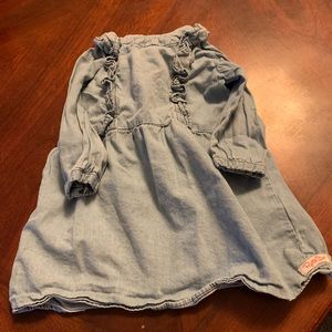 Ruffle butts light denim dress
